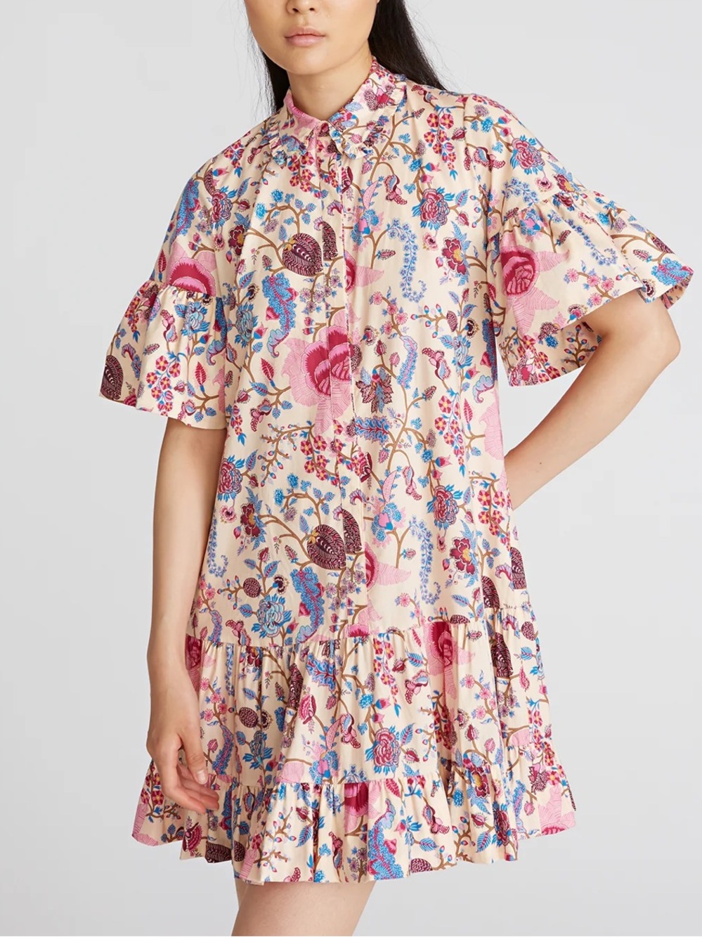 AMUR Kenna Whimsical Tiered Mini Dress